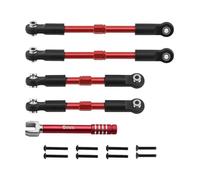 RC Varillas Tracción para ARRMA 1/10 para Gorgon 4X2 para VORTEKS 2WD Fury Mega 550 Quake Metal Tensores Inclinación Enlaces Convergencia Y Articulación Piezas Mejora(Red)