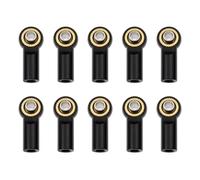 RC Varillas Tracción para AXIAL para SCX10 D90 D110 para Tamiya 1/10 10 Uds Metal M3 Enlace Aluminio Extremo La Barra Junta Esférica RC Coche Piezas Orugas(Black)