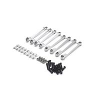 RC Varillas Tracción para D90 D91 D96 para MN98 para MN99S 1/12 8 Piezas Metal Barras Tracción del Chasis Barra Acoplamiento Suspensión Enlace Fijo Mejora para Coche RC(Silver)
