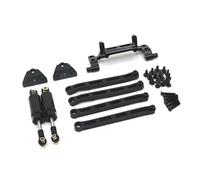 RC Varillas Tracción para MN82 LC79 para MN78 1/12 Chasis Metal Barra Enlace Montaje del Servo Tracción Juego Amortiguadores Aceite Accesorios Actualización Piezas Coche RC(Black)