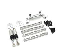 RC Varillas Tracción para MN82 LC79 para MN78 1/12 Chasis Metal Barra Enlace Montaje del Servo Tracción Juego Amortiguadores Aceite Accesorios Actualización Piezas Coche RC(Silver)