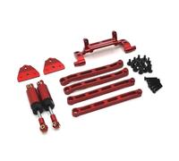 RC Varillas Tracción para MN82 LC79 para MN78 1/12 Chasis Metal Barra Enlace Montaje del Servo Tracción Juego Amortiguadores Aceite Accesorios Actualización Piezas Coche RC(Red)