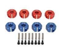 RC Wheel Hex Adaptador de aluminio Premium Aluminio Alejo de 12 mm Hex para 1/10 RC Cars Piezas de actualización Red y azul de 8 (6 mm)