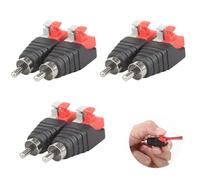 RCA enchufe/bus a AV 2 abrazadera de tornillo video audio muelle tipo balun, altavoz phono-cinch enchufe en AV 2 terminales de tornillo, adaptador de cable RCA a altavoz, 6 piezas