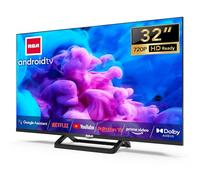 RCA Smart TV 32 Pulgadas Peana Central Led HD WiFi Bluetooth Android Televisores con Google Assistant, Google Play Store, Netflix, Prime Video, Disney+, Triple Tuner, Chromecast (iRS32H5C, 2023)