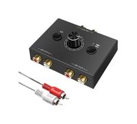 RCA Stereo Audio Bi-Directional Switcher with Mute Button Portable L / R Stereo Audio Switch Audio Splitter 2 X 1/1 X 2