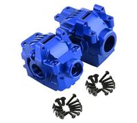 Rcarmumb Caja de transmisión, pieza actualizada para 1/10 Traxxas Slash Stampede Rustler Hoss VXL 4X4 XO-1, carcasa diferencial de caja de cambios delantera trasera de aluminio, reemplaza #6880#6881, azul marino