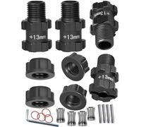 Rcarmumb Rueda hexagonal RC para 1/10 Arrma Senton Granite Big Rock Vorteks 3S, Senton Granite Mega550 Infraction Mega570, 13 mm de eje de rueda extendido de 14 a 17 mm con tuercas antipolvo de 17 mm