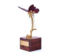 RCARTOYRTR DreamDancer - Caja de música de melodía mecánica 3D, estereoscópica 3D, diseño mecánico dinámico de mariposa con aleta de mariposa, modelo de montaje de metal, decoración del hogar y la
