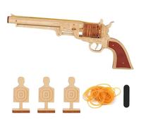 RCARTOYRTR Rompecabezas de madera 3D para adultos, kit de modelo de revólver de vaquero steampunk de madera 3D, adorno creativo de escritorio (más de 70 piezas)