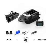 RCARTOYRTR V080 - Barco de cebo de alta velocidad RC de 12 V con 9 zonas de pesca, 180 puntos de referencia GPS, sistema de tolva dual inteligente y luces, distancia RC de 800 m, juguetes y regalos