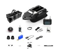 RCARTOYRTR V080 - Barco de cebo RC de alta velocidad de 12 V 800 m con 9 zonas de pesca, 180 puntos de referencia, capacidad de 3 kg de doble tolva y luces LED, juguetes y regalos para amantes de la