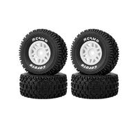 RCAWD 4 ruedas de neumáticos RC 1/16 para Arrma Mojave Grom ARA2104 ARA2304 ARA2304S Neumáticos de goma de nailon prepegados, pieza mejorada, cubo hexagonal de 12 mm (blanco)