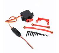 RCAWD FCX24 FCX18 RC Servo Mount & 1kg Metal Servo Set & Dirección Linkage & 21T Servo Arm 30% Actualizaciones para FMS Power Wagon Smasher Lemur K5 Blazer & LC80 Hilux ROCHOBBY Magnum K10 1/24 1/18