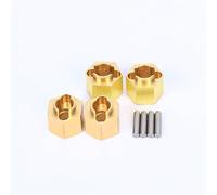 RCAWD Rueda hexagonal de latón ancha para actualizaciones TRAXXAS TRX-4M, adaptadores de cubo H7 x 5.5 mm para Defender y para Bronco, 1/18 piezas #9750X, 9750#97054-1#97074-1