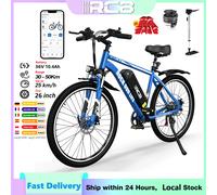 RCB-Bicicleta Eléctrica RK15 para adulto, bici de 26 pulgadas con batería extraíble de 36V y 10,4 Black