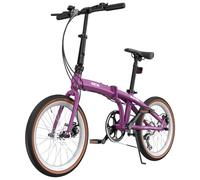 RCB Bicicleta Plegable 20" GK4 Ligera, Cuadro Aluminio, 7 Velocidades, Frenos de Disco, Sin Motor Eléctrico, Fácil Transporte