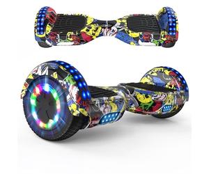 RCB Hoverboard 6.5" Overboard Hover Borad con LED Luces/Bluetooth Regalo para Adultos y Niños Monopatín Hoverboards, Regalo para niños