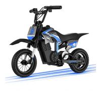 RCB KIDS R9X Pro Moto Eléctrica Niños, Motocicleta con 350W & Batería 5,2AH, Alcance 16KM, 3 Modos De Velocidad-10/15/25 km/h, Doble Suspensión, Moto Cross para Infantil hasta 80 KG (Azul)
