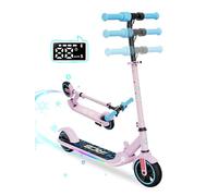 RCB Patinete Eléctrico para Niños 6-12 Años, 150W Motor - Máx.16 Km/h - Luz LED Arcoíris - Plegable - Pantalla LED - Velocidad y Altura Ajustables, Regalo para niños y Adolescentes