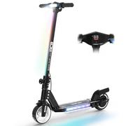 RCB R12 Patinete Eléctrico Niños para 6-12 años, hasta 15 km/h y 10 km, 6.5" Plegable Patinete Eléctrico,Luces de Arco Iris, Dos Tipos Frenos, Pantalla LED, Regalos para Niños