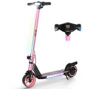 RCB R12 Patinete Eléctrico Niños para 6-12 años, hasta 15 km/h y 10 km, 6.5" Plegable Patinete Eléctrico,Luces de Arco Iris, Dos Tipos Frenos, Pantalla LED, Regalos para Niños