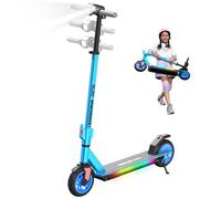 RCB R12 Pro Patinete Eléctrico Niños para 6-12 años, hasta 18km/h y 15km, 3-Altura Ajustable, 7" Plegable Patinete Eléctrico,Luces de Arco Iris,Pantalla LED, Regalos para Niños