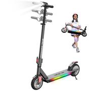 RCB R12 Pro Patinete Eléctrico Niños para 6-12 años, hasta 18km/h y 15km, 3-Altura Ajustable, 7" Plegable Patinete Eléctrico,Luces de Arco Iris,Pantalla LED, Regalos para Niños