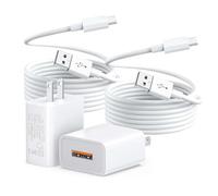 RCBCH Paquete de 2 cables de carga USB-C blancos de 10 pies para Arlo Essential 2K, Alro Essential de 2ª generación, Blink Outdoor4 4ª generación, Petcube Cam 360 - Cable de carga para cámara de