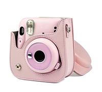 RCBCPLGLNK Bolsa de Fotos instantánea PU Bolso de la Caja de Cuero for la cámara de la Correa del Hombro Photo Bag Fit for Fujifilm Instax Mini 11 Camera Bag(Rosa)