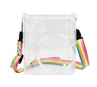 RCBCPLGLNK Estuche Transparente de protección de cámara de película instantánea Estuche rígido de PVC con Correa de Hombro Desmontable Apto for Fuji Fit for Mini 40 Camera Bag(with Rainbow Strap)