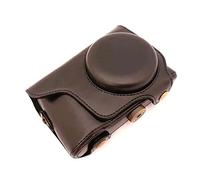 RCBCPLGLNK PU Bolsa de cámara de Cuero Bolsa de cámara Digital Black Blanco Blanco Café de protección de café Fit for Galaxy EK-GC100 GC100 GC110 GC200 EK-GC-200 Apto for Samsung Camera Bag(B)