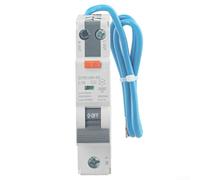 RCBO Interruptor de seguridad de 30 mA 6 kA, 1P+N disyuntor de corriente residual con protección contra sobrecorriente, 230 V DIN Rail Earth Leakage Trip para sistemas solares de CA domésticos, gris