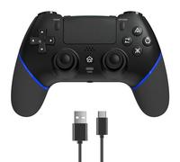 RCCBOOST Mando para PS4 con TURBO MACRO, 2024 Nuevo Joystick Efecto HALL Sensible Sin Deriva, Batería 1000mAh Mando para PS4/ Pro/Slim con 3.5mm Audio Jack(Azul)
