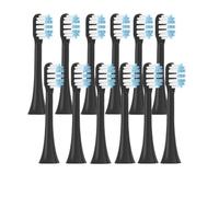 RCCCLXWO 12 Cabezales De Repuesto Compatibles Con Cepillos De Dientes SOOCAS X3/X3U/X5, Suaves Y Coloridos, Con Boquillas De Cerdas De Aspiración.(12BlackBlue)