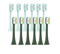 RCCCLXWO 12 Cabezales De Repuesto Compatibles Con Cepillos De Dientes SOOCAS X3/X3U/X5, Suaves Y Coloridos, Con Boquillas De Cerdas De Aspiración.(6MintGreen6VangoGree)