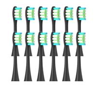 RCCCLXWO 12 Cabezales De Repuesto For Cepillo De Dientes Eléctrico Oclean X/X PRO/Z1/F1/One/Air 2/SE, Con Boquillas De Cerdas Suaves.(12pcs Black)