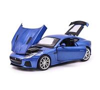RCESSD coleccionar Modelos 1:32 para Jaguar Tipo F Coche Deportivo aleación fundición a presión Modelo Coche Sonido y luz Tirar hacia atrás Coche de Juguete Auto Modelo (Color : Azul)