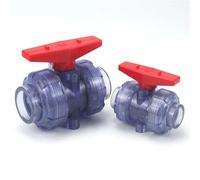 RCGKNNMUZ Válvula de Bola de PVC Transparente de 20 a 63 mm de diámetro Interior for Acuario, pecera, Adaptador de tubería de Agua for riego de jardín.(I.D50mm(DIN))