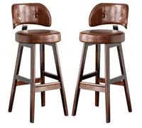 RCGNR Taburete De Cocina, Silla De Comedor, Asiento De 65/75 Cm, Asiento Acolchado De Piel SintéTica, Ideal para Cocina, Restaurantes Y CafeteríAs Brown1,65cm/2pcs