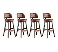 RCGNR Taburete De Cocina, Silla De Comedor, Asiento De 65/75 Cm, Asiento Acolchado De Piel SintéTica, Ideal para Cocina, Restaurantes Y CafeteríAs Brown1, 75cm/4pcs