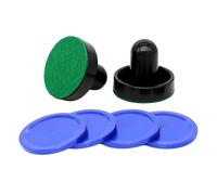 RCGOFOLLOW Accesorios para paletas de Air Hockey, 2 empujadores de Air Hockey y 4 Discos , Putter para Blanco , Putter Negro , 6cm