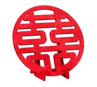 RCGOFOLLOW Adorno tradicional de doble felicidad, signo de felicidad, tela no tejida premium, decoración para bodas.