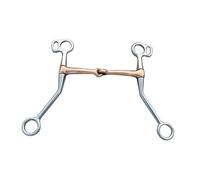 RCGOFOLLOW Bocado de Caballo en Forma de H con Boca de Cobre para un Control Efectivo Durante la equitación, Entrenamiento de sementales y competiciones ecuestres. Bocado de Acero