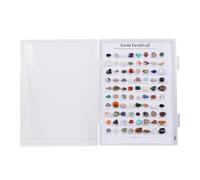 RCGOFOLLOW Caja de colección de Gemas Kit Rocas y minerales Herramienta educativa para niños 8 a 12 años Que aman Las Rocas Decoración del hogar Caja colección Piedras y Gemas para niños Kits