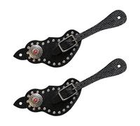 RCGOFOLLOW Correa de espuela para entrenamiento ecuestre al aire libre, hebilla estilo retro occidental, hecha a mano en cuero sintético. Un regalo único que puede usarse