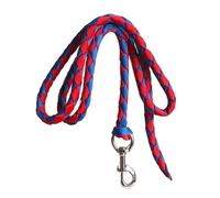 RCGOFOLLOW Cuerda de Caballo Premium Resistente con mosquetón y cincha Trenzada. Rienda para Equipo Ecuestre y Mascotas. Se Fija al Cabestro o arnés, Rojo y Azul, 3 Metros