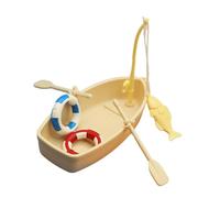 RCGOFOLLOW El Modelo de casa de muñecas con Barco Pesca en Miniatura enriquece Las experiencias Juego agregando Elementos emocionantes para jóvenes aventureros y narradores Historias Accesorios