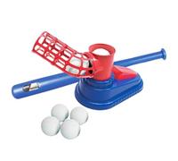 RCGOFOLLOW Entrenador de béisbol con bate y 6 pelotas. Herramienta divertida y educativa para que los niños desarrollen habilidades de bateo durante el juego. Lanzador de béisbol , Rojo , 51x28x23.3cm