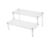 RCGOFOLLOW Estante de exhibición de Escalera acrílico para organizar Autos, Peluches, perfumes y Copas en un arreglo Llamativo, 2 Niveles, 30cm